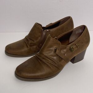 Kim Roger’s Brown RELEYNA Sz 9 Ultra Comfort Zip Side Fully Closed Shoe 2” Heel